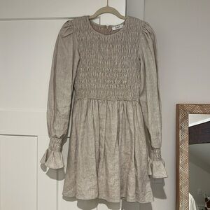 DISSH Linen long sleeve mini dress size small